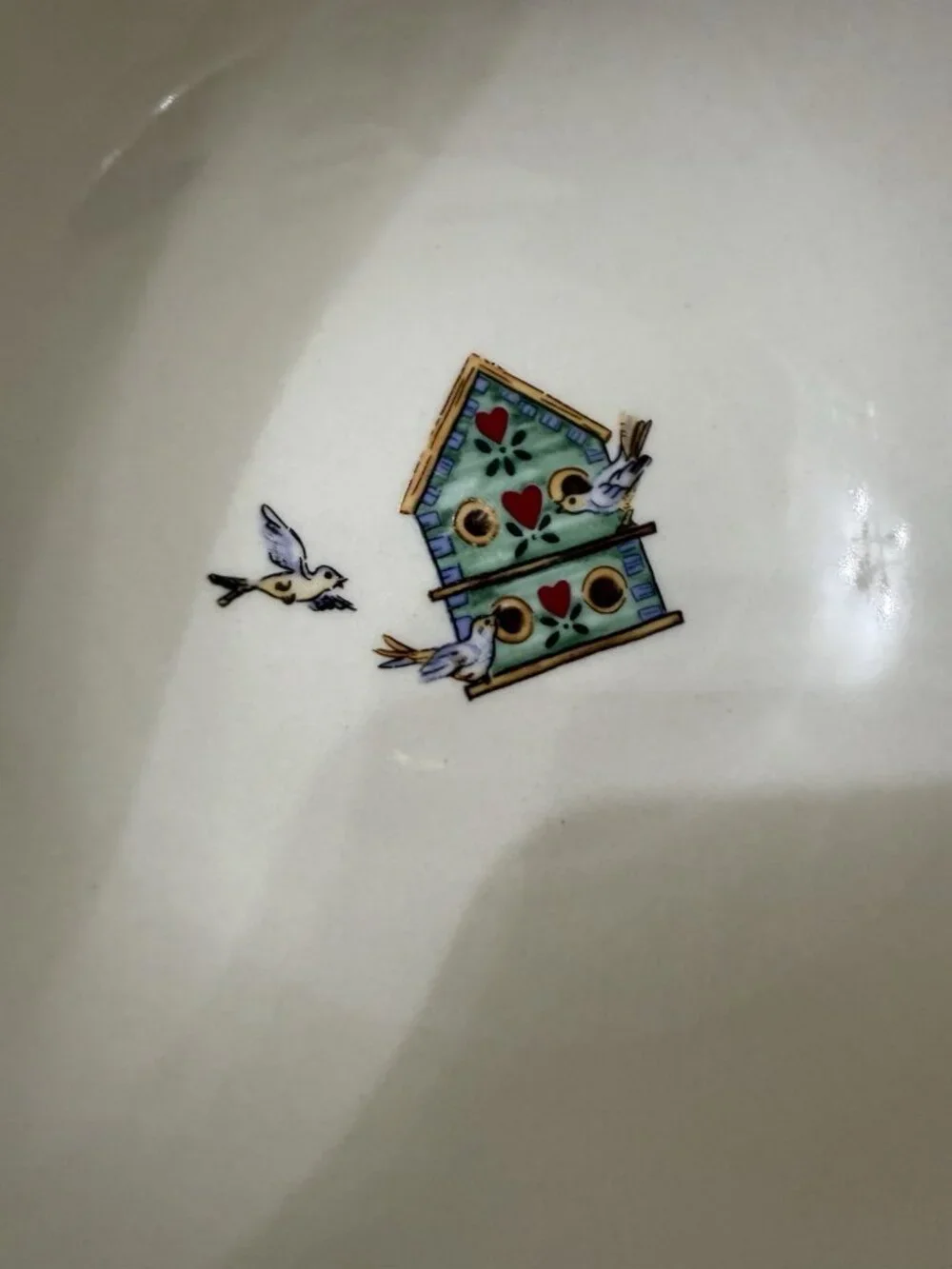 VTG 3  Thompson Pottery Bird House Cereal Soup Bowls 6 inch x 2.75 inch READ